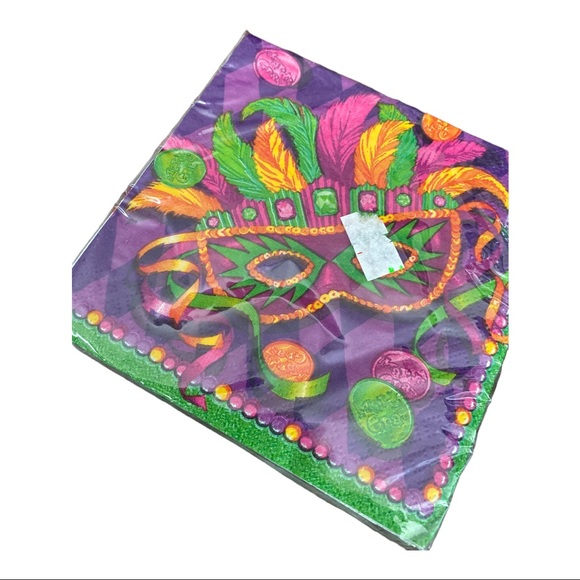 3 Packages MARDI GRAS Masquerade PARTY Paper NAPKINS 48 ct NEW - Picture 2 of 3